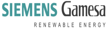Logotipo de Siemens Gamesa con el texto "Renewable Energy".