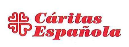 Logotipo de Cáritas Española, con un diseño en rojo y un símbolo en forma de cruz.